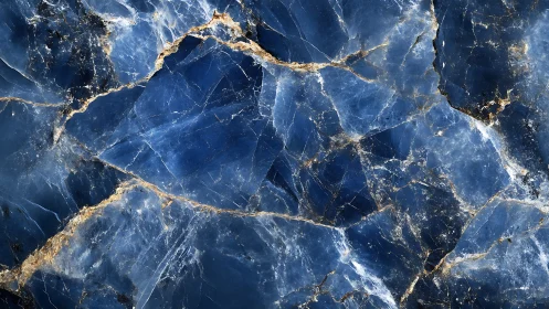 Blue crystal stone texture with gold mineral veining pattern.