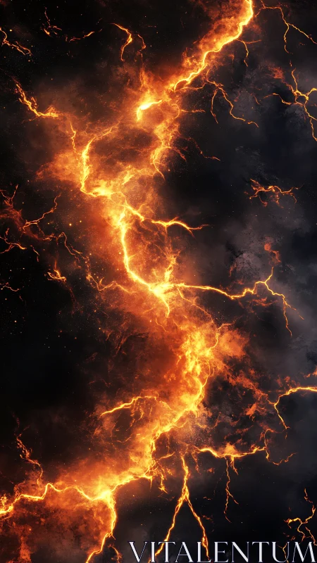 Electrical Discharge Network: Branching Lightning Pathways and Thermal Ionization