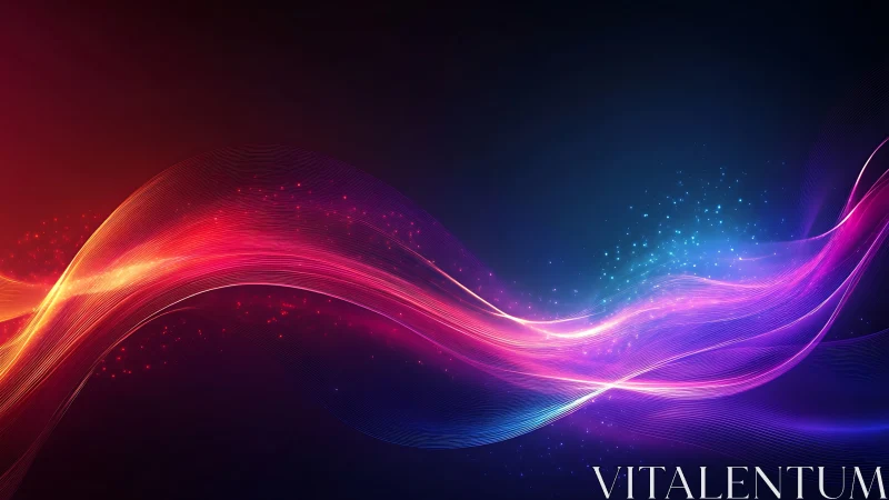 Luminous color waves flow gently across a dreamy night sky