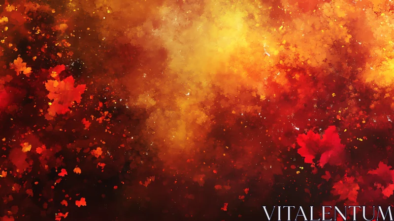 Explosive Particle Dissolution in Warm Spectrum. Abstract Digital Composition.