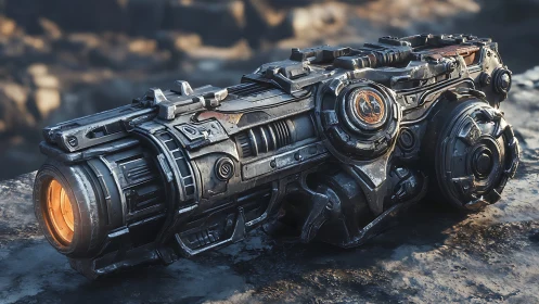 Starlit reactor crate humming on a forgotten rocky outpost.