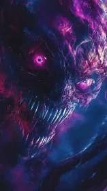 Neon Maw of the Voidspawn, Grinning in Cosmic Static.