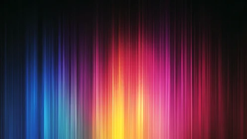 Vertical chromatic light streaks form a radiant spectral gradient