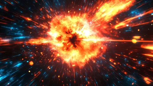 Stellar explosion erupts in vivid cosmic energy and motion