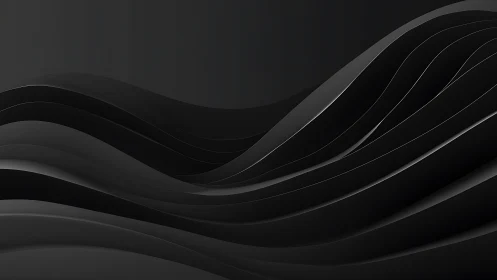 Curved graphite ribbons forming minimalist dark wavescape.