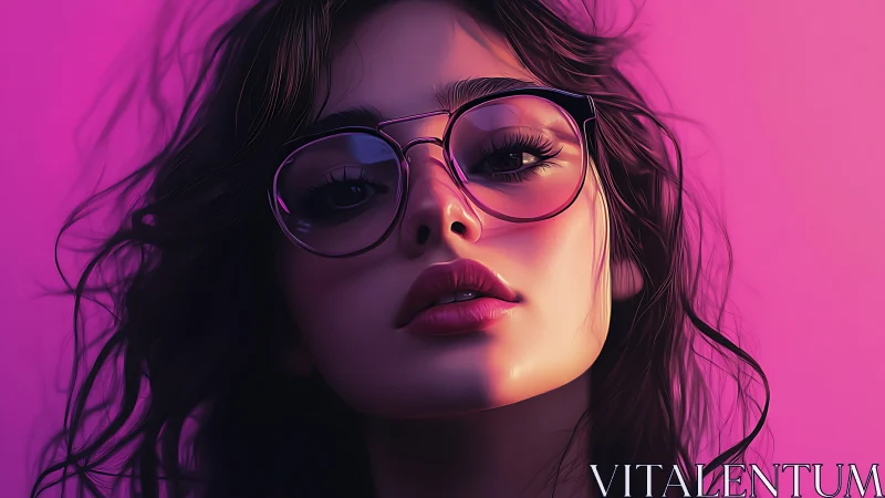 Neon twilight kisses her lenses and sculpts a dreaming gaze