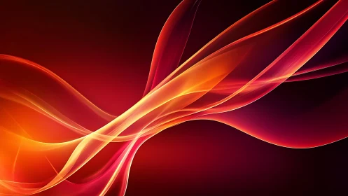 Abstract flowing ribbons with gradients transitioning across warm color spectrum.