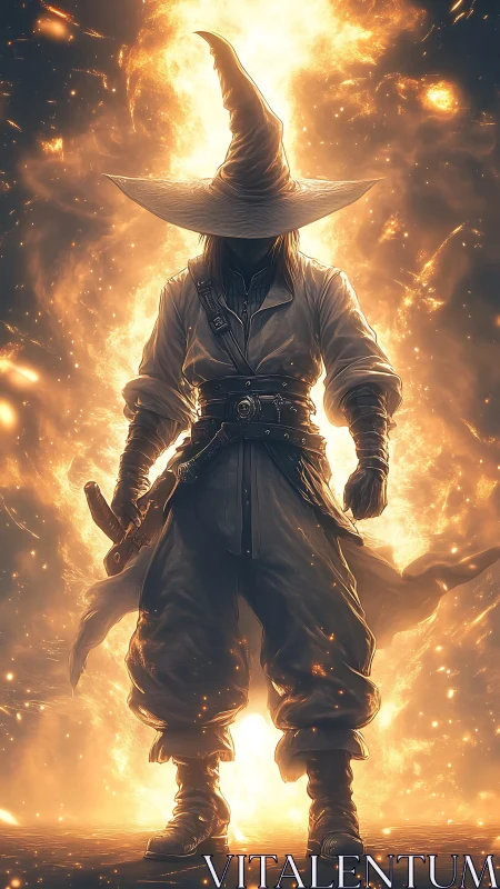 Pyroclastic arcane ranger in incandescent combustion field.