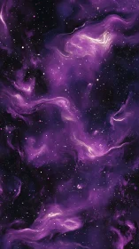 Dreamy violet nebula swirling softly through starlit space.