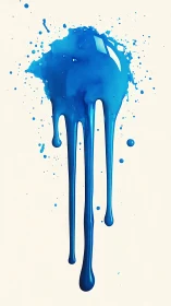 Cobalt blue acrylic drip with splatter on neutral backdrop