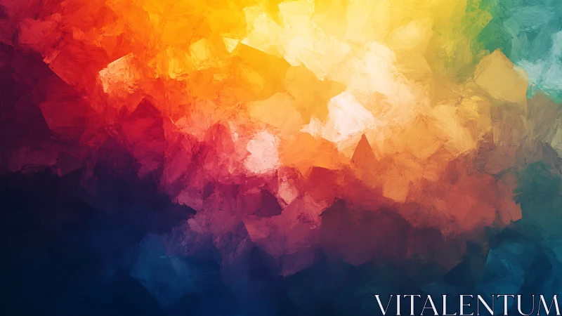 Bold abstract color gradient with textured brush strokes.