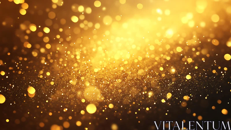 Golden bokeh lights with sparkling glitter in a festive abstract style.