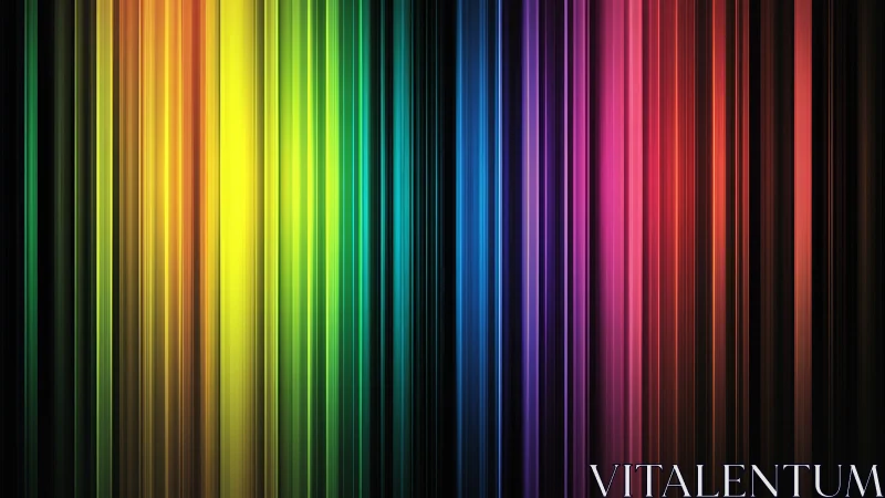 Vertical neon spectrum lines form luminous abstract color field