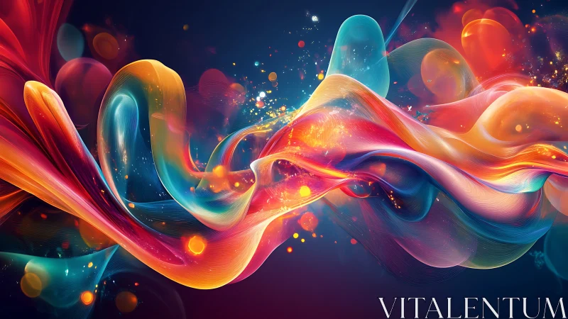 Chromatic river of light swirling through cosmic dusk.