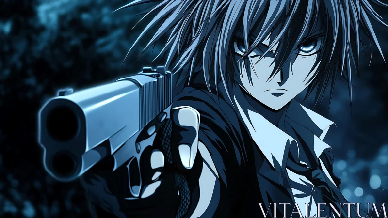 Midnight-eyed gunfighter freezes time with a single stare