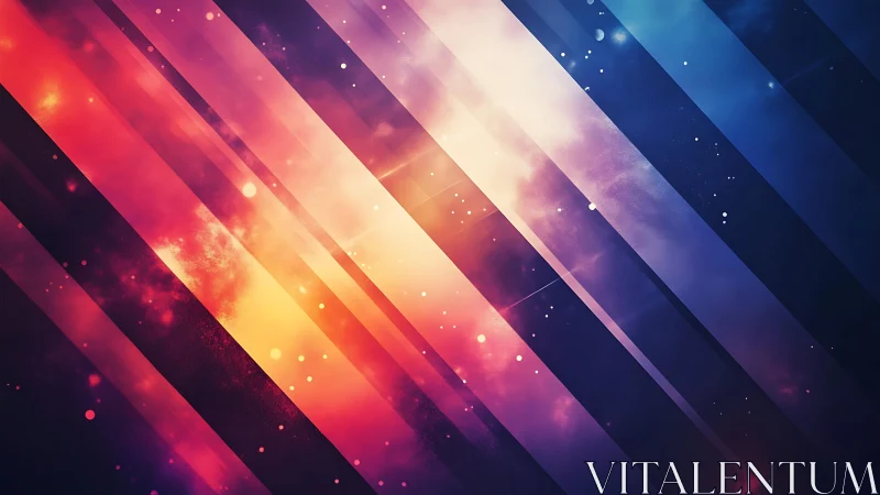 Vibrant diagonal abstract art with glowing lines and cosmic style.