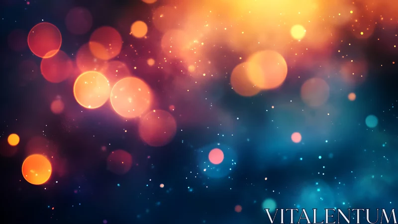 Digital bokeh field shows defocused lights and color gradients