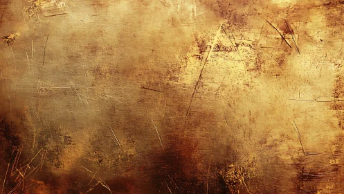 Textured golden metal surface with distressed patina finish.