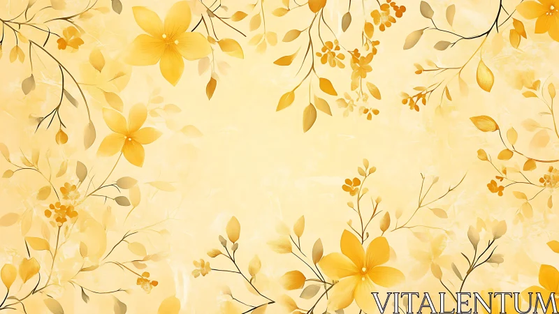 Honeyglow blossoms drifting through pale golden hush.