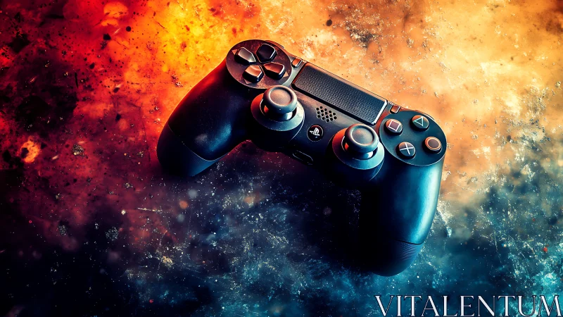 PlayStation DualShock 4 Controller Against Luminous Particle Gradient.