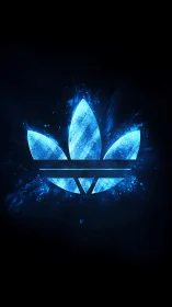 Glowing blue emblem bursting with bold electric energy.