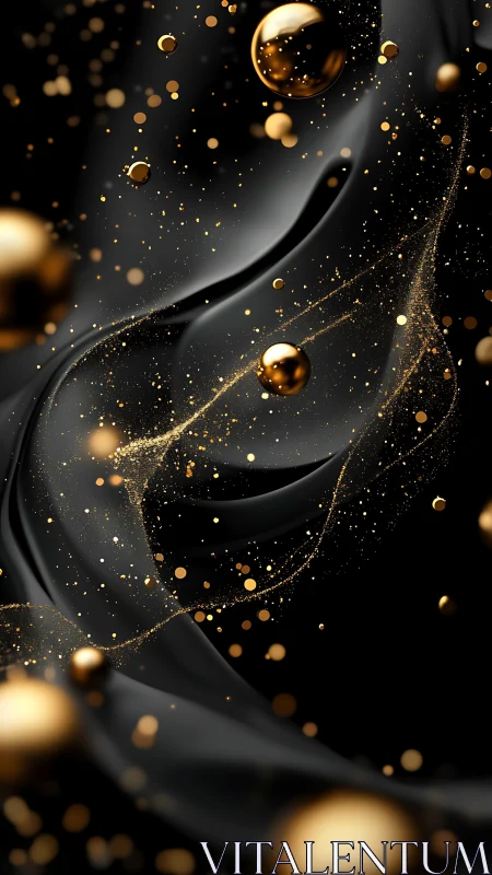 Golden orbs drifting through soft black velvet night.