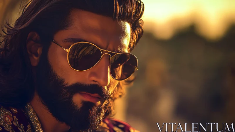 Golden hour portrait captures a calm, confident style moment