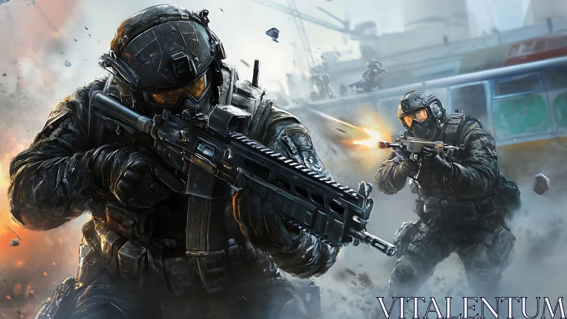 Urban strike team storms through shrapnel-sliced chaos.