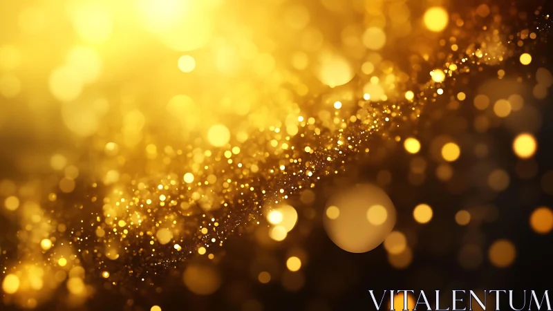 Sparkling golden bokeh background with abstract festive glow.