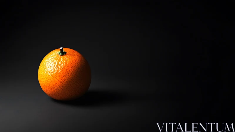 Bright orange sits calmly in soft light against deep shadow