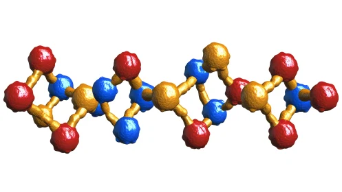 3D Molecular Structure of Polysaccharide Chain in Scientific Style.