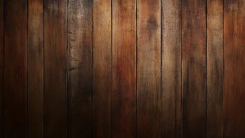 Linear perspective view of weathered hardwood planks with rich patina