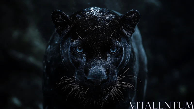 Nocturnal Phantom: The Luminous Gaze of Midnight Fur.