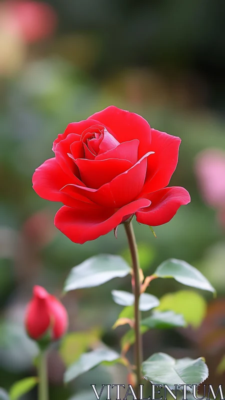 Velvet Crimson Bloom: The Rose's Silent Dance.