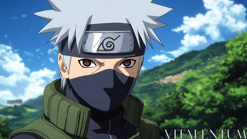 Masked tactical shinobi portrait with high-detail headband emblem.