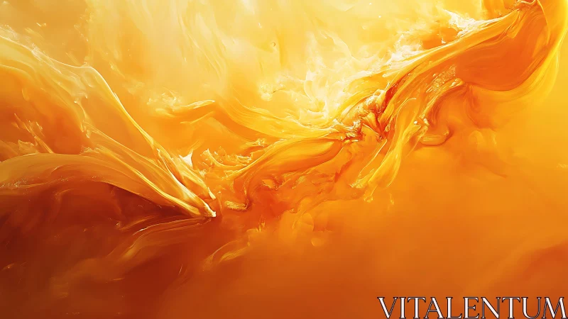 Molten golden currents swirl through luminous abstract space