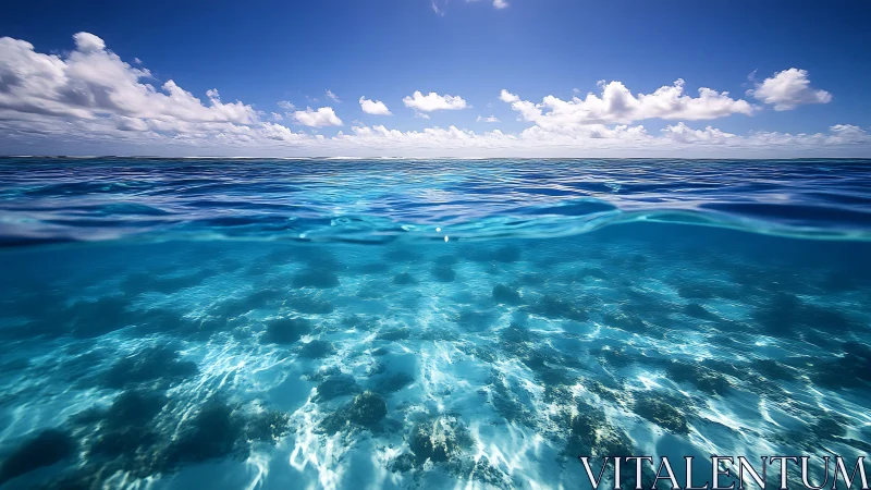 Twin world seascape where sky mirrors crystalline shallows.