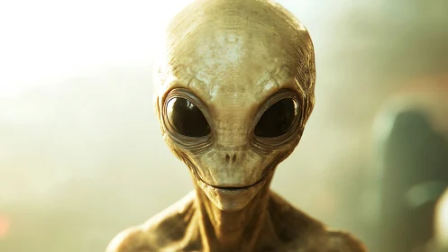 Photorealistic close-up portrait of extraterrestrial humanoid lifeform.