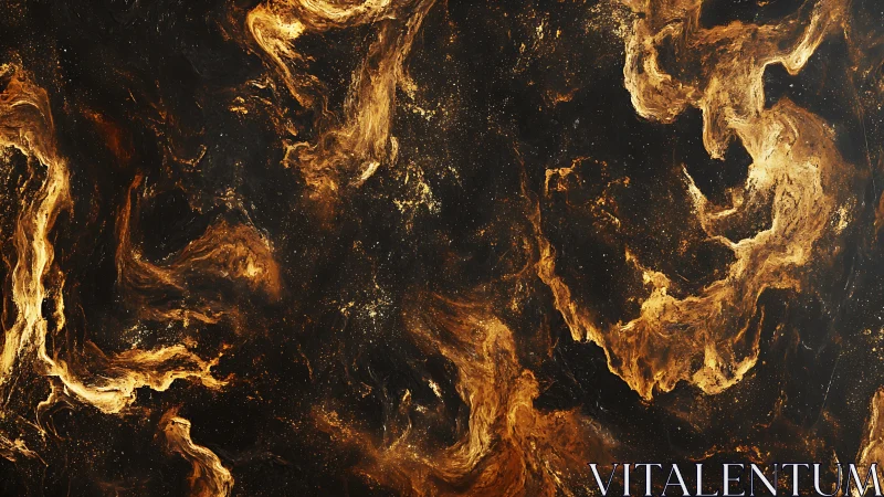 Molten Fire Cascades Against Obsidian Void. Abstract Inferno Visualization.