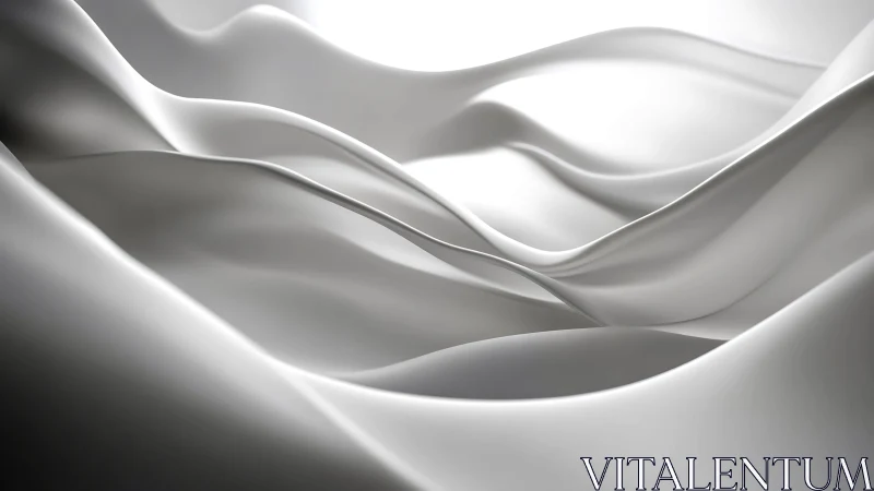 Soft metallic waves flow in a serene abstract landscape