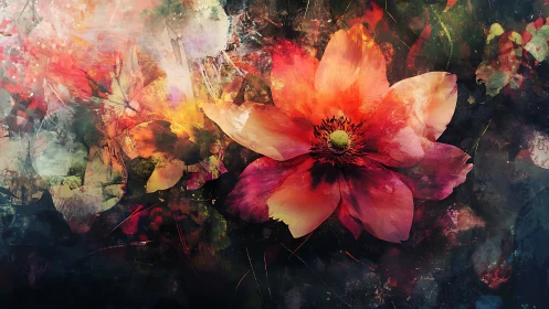 Translucent Poppies Against Dark Layers.