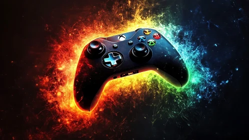 Xbox Controller with Dynamic Particle Effects and Energy Aura