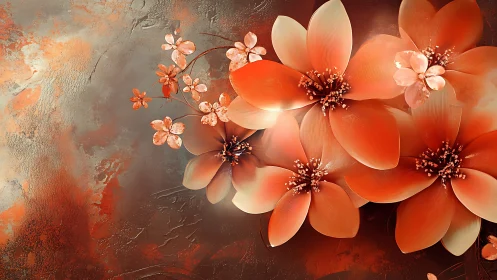 Blossoms of ember light unravel across molten petals.