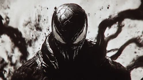 Ink-born shadow titan stalks the storm of living void.