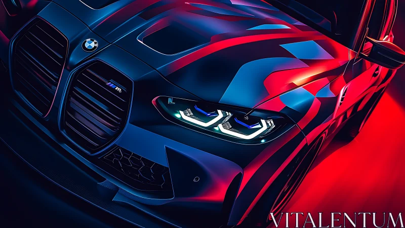 Dynamic BMW front-quarter render shows neon-lit aerodynamic surfacing