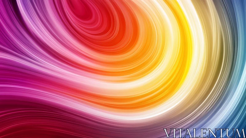 Swirling multicolor abstract lines in a dynamic radial arc.