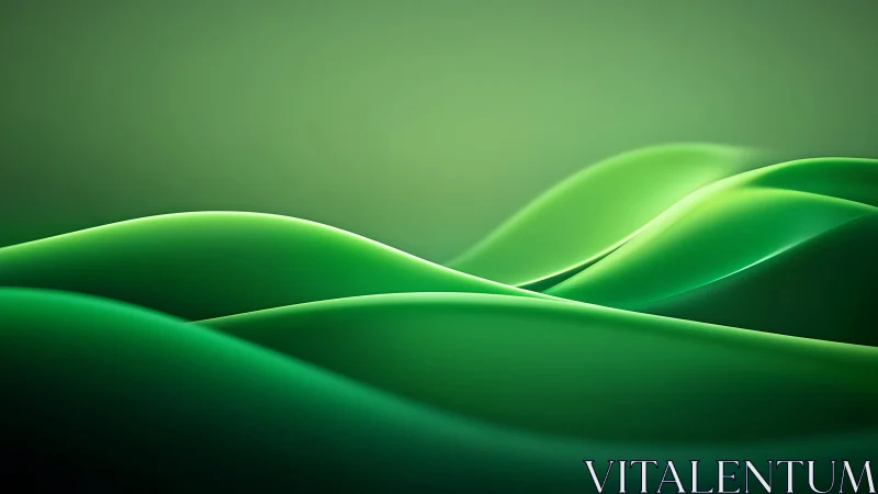 Silken emerald waves quietly fold into a glowing horizon