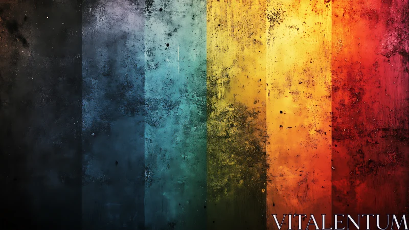 Color-soaked grunge stripes glow in a moody rainbow blend