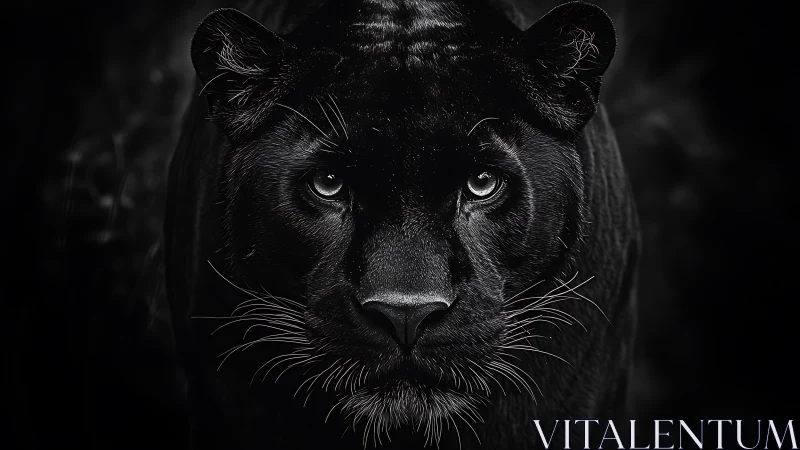 Striking Black Panther Gazes with Piercing Eyes
