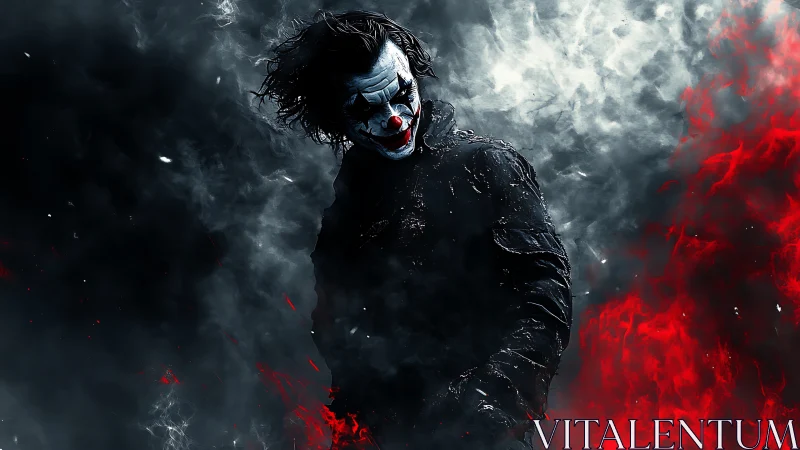 Smoke-swallowed trickster tilts between frost and burning chaos